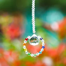 H & D Chakra Spectra 1 PC Suncatcher wisiorek ze szklanym kryształem lampa żyrandol pryzmaty części Feng Shui wisiorki 30mm(China)