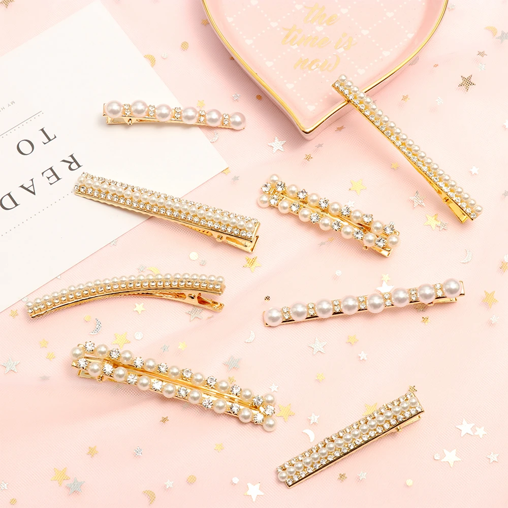 Korean Sweet Barrette Clips Headwear Hair Styling Tool Women Fashion Hair Accessories Metal Pearl Hairpins Lady Simple Hair Clip
Korean Sweet Barrette Clips Headwear Hair Styling Tool Women Fashion Hair Accessories Metal Pearl Hairpins Lady Simple Hair Clip