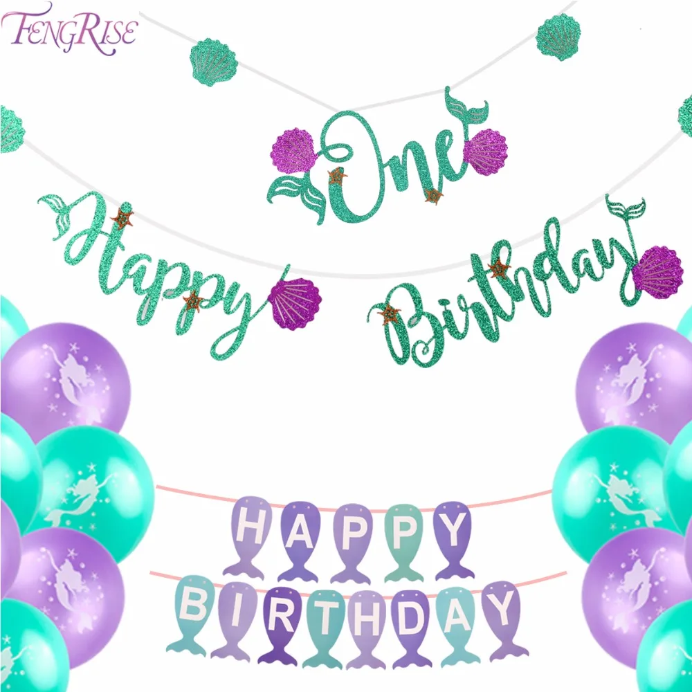 FENGRISE Little Mermaid Party Supplies Happy Birthday Banner ONE Mermaid Banner Blue Mermaid Balloons Baby Shower Decoration
FENGRISE Little Mermaid Party Supplies Happy Birthday Banner ONE Mermaid Banner Blue Mermaid Balloons Baby Shower Decoration
