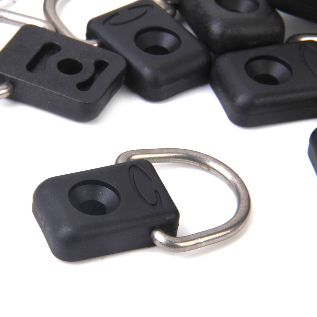 Kayak 10x Marine Pad/Strap Eye Deck Loop + 10x D Ring Fitting For Boat Canoe Water Sports Kayaking Canoeing Rafting Accessories