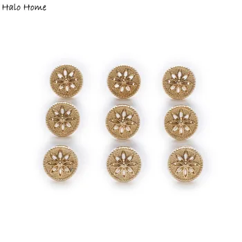 

10pcs Hollow Gold Metal Shank Buttons Shirt Clothing Sewing Decor Replace Sewing Garment Supplies Accessory DIY 10mm