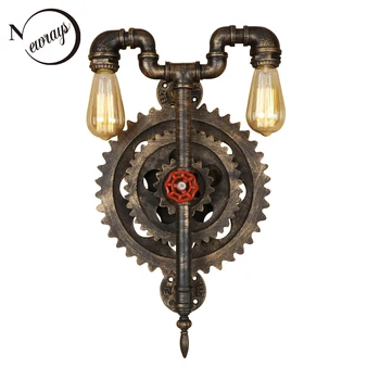 Vintage iron industrial wind gear wall lamp E27 LED 220V water pipe creative sconce lights for bedroom living room hallway hotel
Vintage iron industrial wind gear wall lamp E27 LED 220V water pipe creative sconce lights for bedroom living room hallway hotel