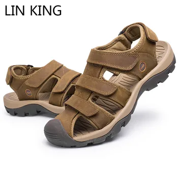 LIN KING Fashion Big Size Men Genuine Leather Sandals Comfortable Solid Outdoor Summer Shoes New DeisgnNon Slip Man Beach Shoes
LIN KING Fashion Big Size Men Genuine Leather Sandals Comfortable Solid Outdoor Summer Shoes New DeisgnNon Slip Man Beach Shoes