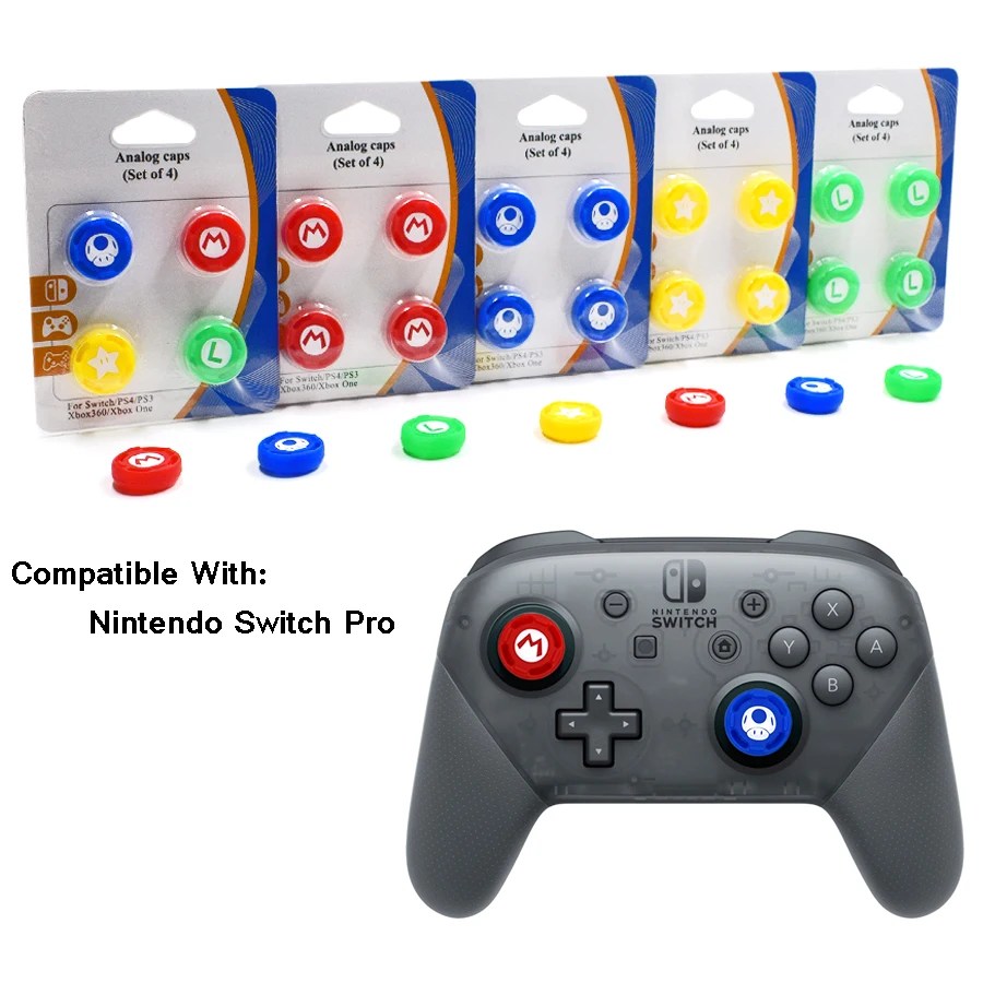 4 pcs High-quality Controller protective Silicone Caps Analog Case Cover Skin for Nintend Switch Pro Joysticks
4 pcs High-quality Controller protective Silicone Caps Analog Case Cover Skin for Nintend Switch Pro Joysticks