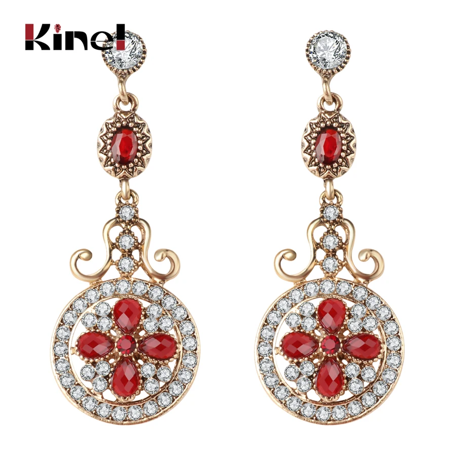 Kinel Antique Gold Color Round Long Drop Earrings For Women Brides Bridesmaid Red Crystal Wedding Earring Christmas Gift
Kinel Antique Gold Color Round Long Drop Earrings For Women Brides Bridesmaid Red Crystal Wedding Earring Christmas Gift