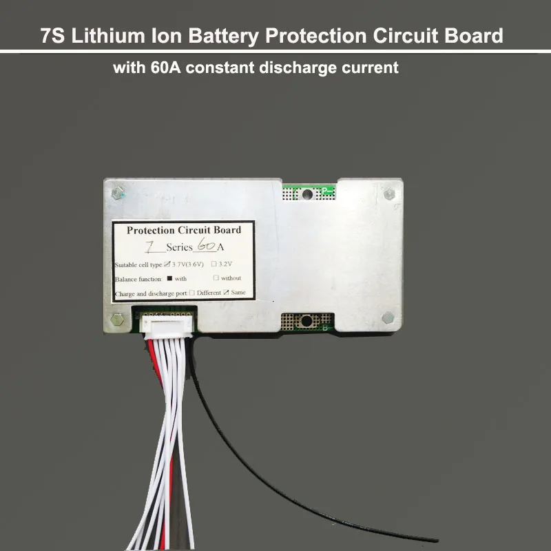 7S Lithium Ion battery BMS board Max 60A constant discharge current for converter and 29.4V PCB circuit board of 18650 Battery
7S Lithium Ion battery BMS board Max 60A constant discharge current for converter and 29.4V PCB circuit board of 18650 Battery