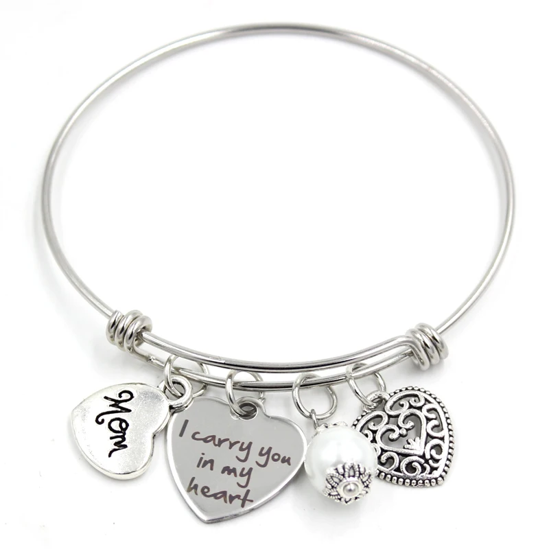 1PC Stainless Steel Bangle Wire Expandable Bangle Family MOM Memorial Bracelet Bangle Gift Mom Remembrance Bracelets
1PC Stainless Steel Bangle Wire Expandable Bangle Family MOM Memorial Bracelet Bangle Gift Mom Remembrance Bracelets