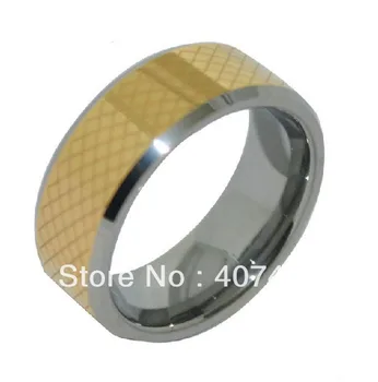 YGK Tungsten Ring 8mm Width Gold Color With Laser Grid for Man and Woman Wedding
YGK Tungsten Ring 8mm Width Gold Color With Laser Grid for Man and Woman Wedding