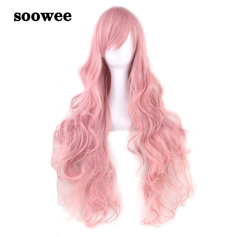 Soowee 32inch Synthetic Hair Long Curly Cosplay Wig High Temperature Fiber Pink Green Grey Costume Party Hair Wigs
Soowee 32inch Synthetic Hair Long Curly Cosplay Wig High Temperature Fiber Pink Green Grey Costume Party Hair Wigs
