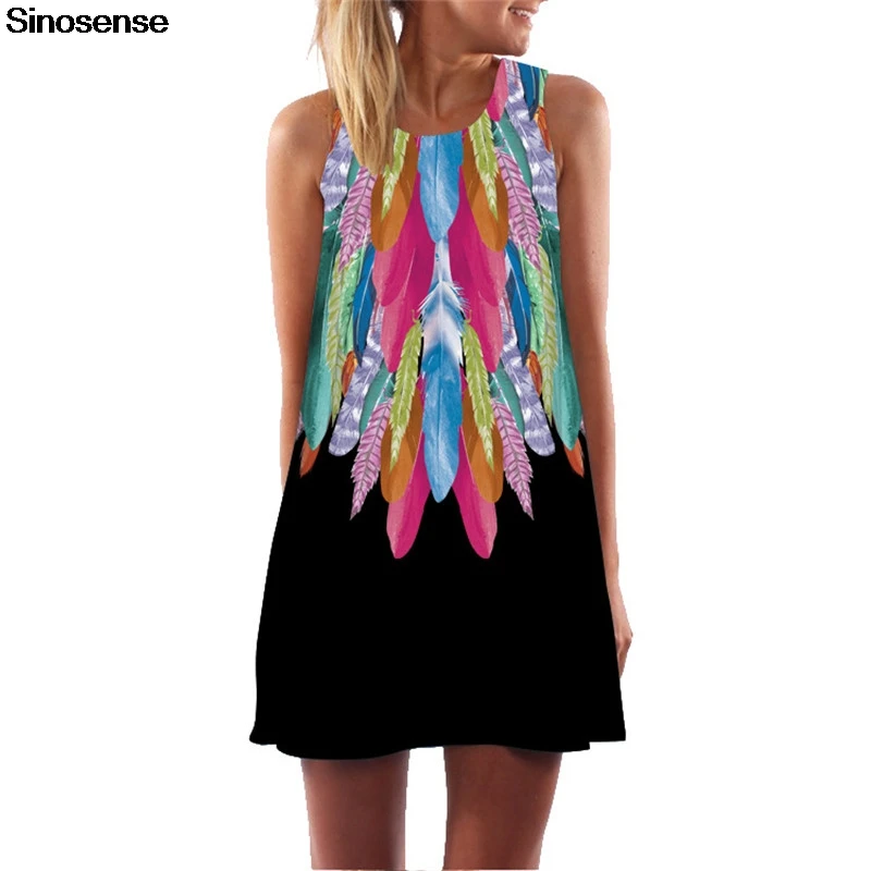 Summer Beach Dress 2019 Women Vintage Casual Elegant Bohemian Party Dress Sleeveless Feather 3D Print A Line Boho Dress Sundress
Summer Beach Dress 2019 Women Vintage Casual Elegant Bohemian Party Dress Sleeveless Feather 3D Print A Line Boho Dress Sundress