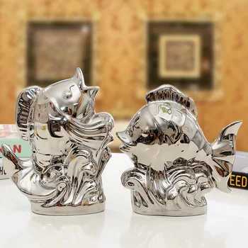 Electro plating Ceramic Crafts Home Accessories Handicrafts Wholesale Plating Kiss porcelain ceramic Fish gold with silver
Electro plating Ceramic Crafts Home Accessories Handicrafts Wholesale Plating Kiss porcelain ceramic Fish gold with silver