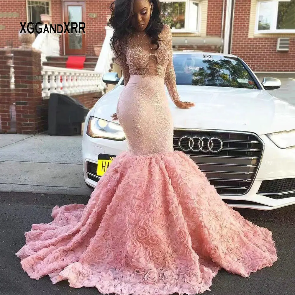 Elegant Long Sleeves Mermaid Graduation Dress 2019 Scoop Heavy Beading Pink Flower Dress Girls High School Graduation Date Gowns
Elegant Long Sleeves Mermaid Graduation Dress 2019 Scoop Heavy Beading Pink Flower Dress Girls High School Graduation Date Gowns