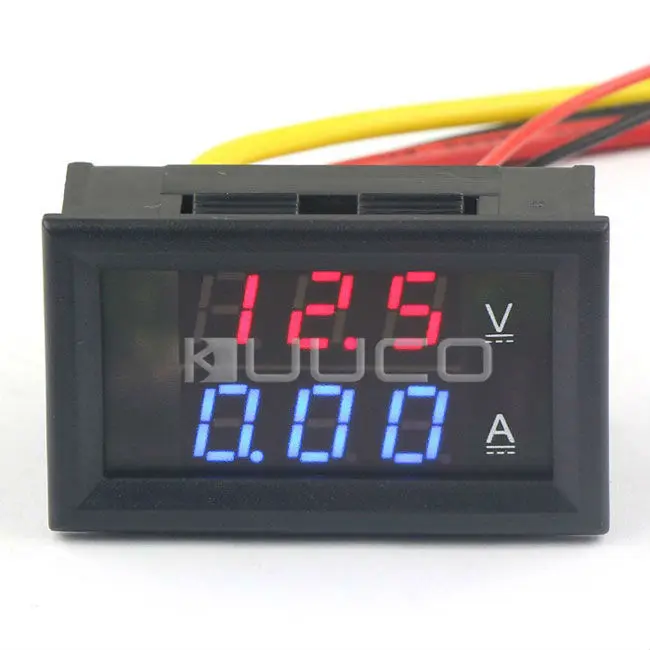 Цифровой Измеритель постоянного тока 300 В/2 а Вольтметр Амперметр 2 в 1 панельный измеритель постоянный ток 12 в 24 в монитор напряжения измеритель двойной дисплей тестер