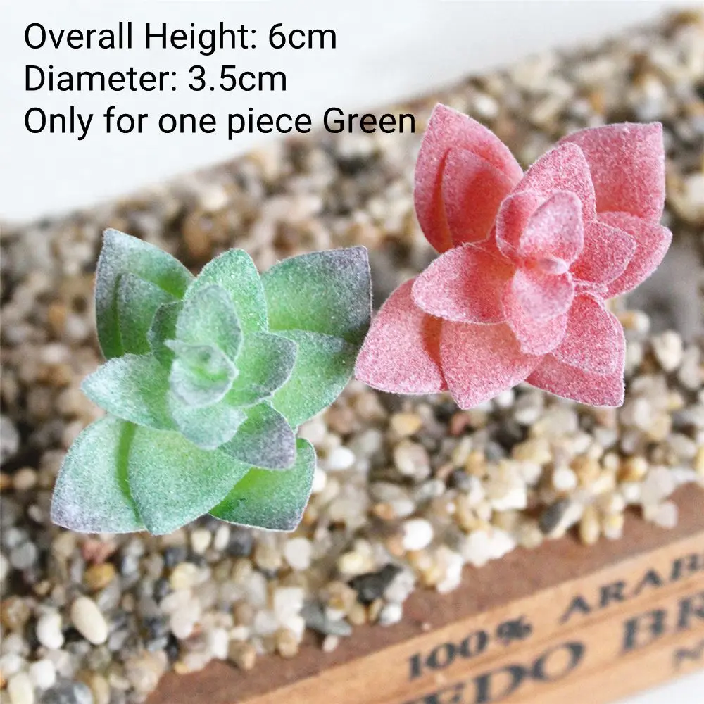Green Artificial Succulents - Flocking Home Garden Decoration
