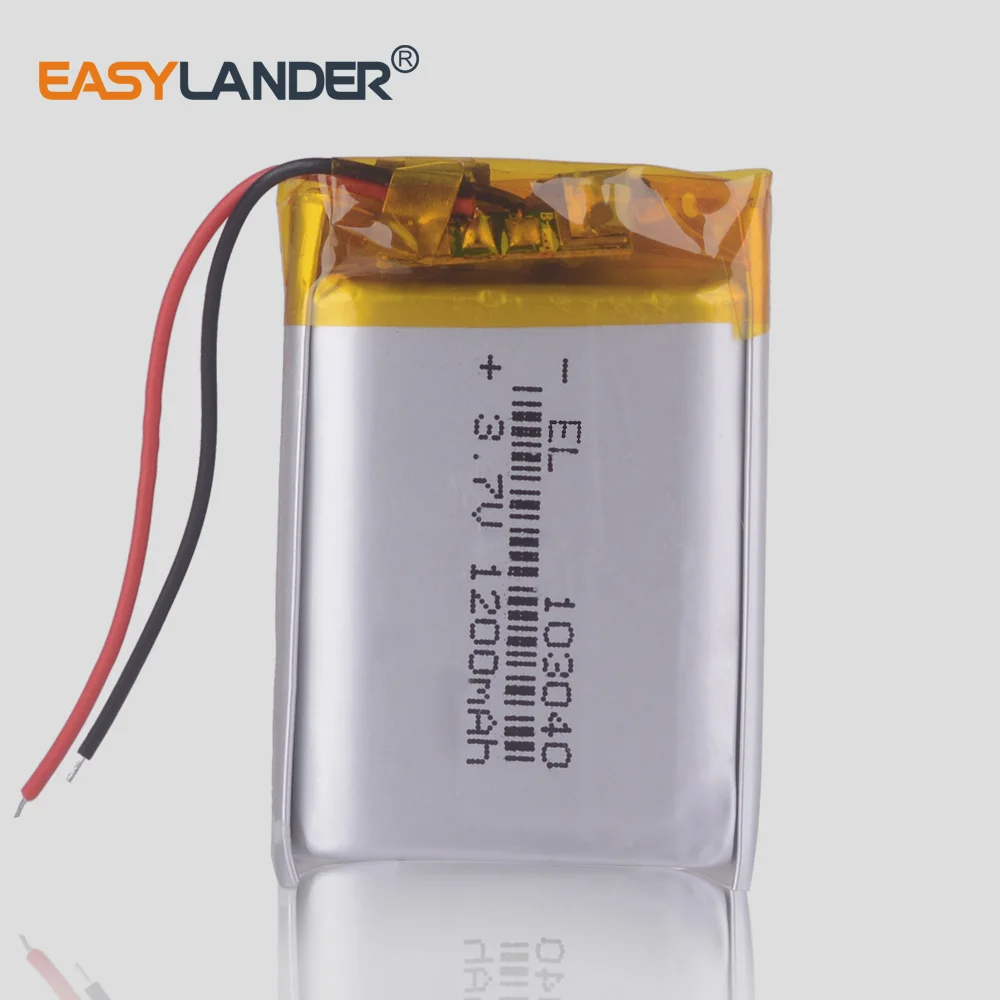 

103040 3.7V 1200mAh Rechargeable li-Polymer Lithium Battery For GPS PSP MP3 Bluetooth Speaker DIY PAD Power Bank LED Pen E-book