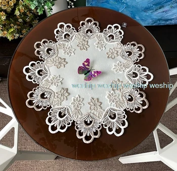white lace luxury embroidery cloth art European style Circular table mat The table cloth Eat mat Table mat
white lace luxury embroidery cloth art European style Circular table mat The table cloth Eat mat Table mat