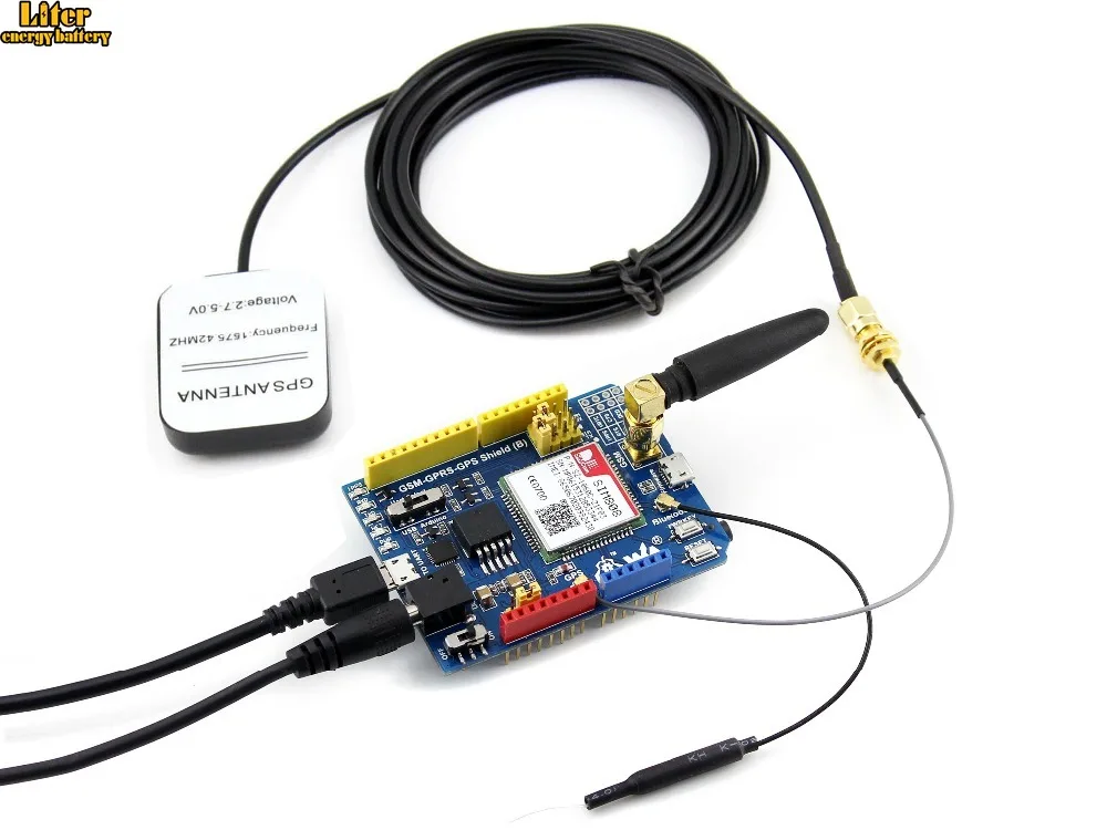 GSM/GPRS/GPS щит (B) Arduino Щит на основе SIM808 поставляется с адаптером питания вилки ЕС |
