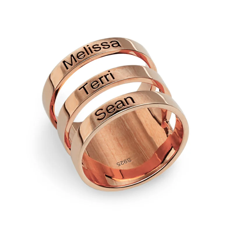 AILIN Customized Engraved Mother's Three Name Ring Rose Gold Color Family Ring Fashion Jewelry
AILIN Customized Engraved Mother's Three Name Ring Rose Gold Color Family Ring Fashion Jewelry