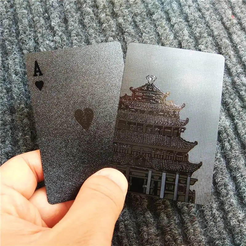 2018 New 3D print Tower Style Pure Black poker Plastic Waterproof Playing Cards game cards TEXAS poker game cards
2018 New 3D print Tower Style Pure Black poker Plastic Waterproof Playing Cards game cards TEXAS poker game cards