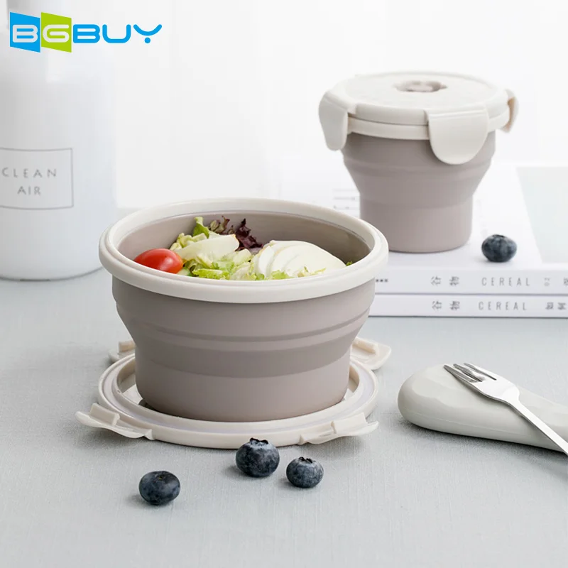 Outdoor Portable Foldable Silicone Children Lunch Box Kitchen Cookware Set Round Shaped Grey Collapsible Lunch Box Containers
Outdoor Portable Foldable Silicone Children Lunch Box Kitchen Cookware Set Round Shaped Grey Collapsible Lunch Box Containers