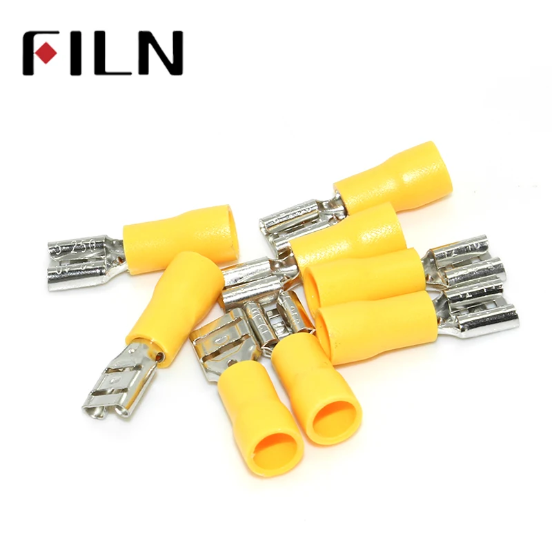 FDD5.5-250 Female Insulated Electrical Crimp Terminal for 4-6mm2 wire Connectors Cable Wire Connector Terminal AWG 12-10
FDD5.5-250 Female Insulated Electrical Crimp Terminal for 4-6mm2 wire Connectors Cable Wire Connector Terminal AWG 12-10