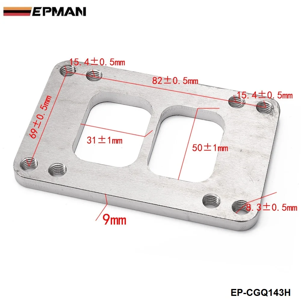 EPMAN-Turbo Фланец коллектора SS стальной адаптер T6 к T4 разделенный Выпус...