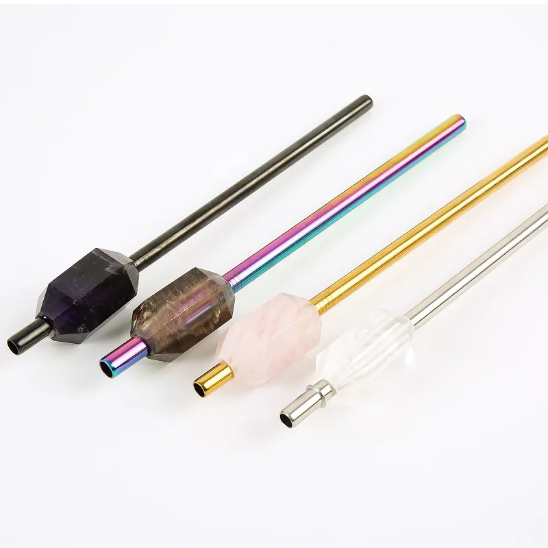 2019 New Eco-friendly Collapsible Amethyst/Rose quartz Clear Crystal drink straw Reusable Stainless Steel Straw With Brush
2019 New Eco-friendly Collapsible Amethyst/Rose quartz Clear Crystal drink straw Reusable Stainless Steel Straw With Brush