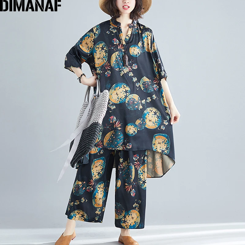DIMANAF Plus Size Women Sets Big Size Print Elegant Vintage Suit Summer Loose Female Clothing Lady Tops Shirts Long Pants 2019
DIMANAF Plus Size Women Sets Big Size Print Elegant Vintage Suit Summer Loose Female Clothing Lady Tops Shirts Long Pants 2019