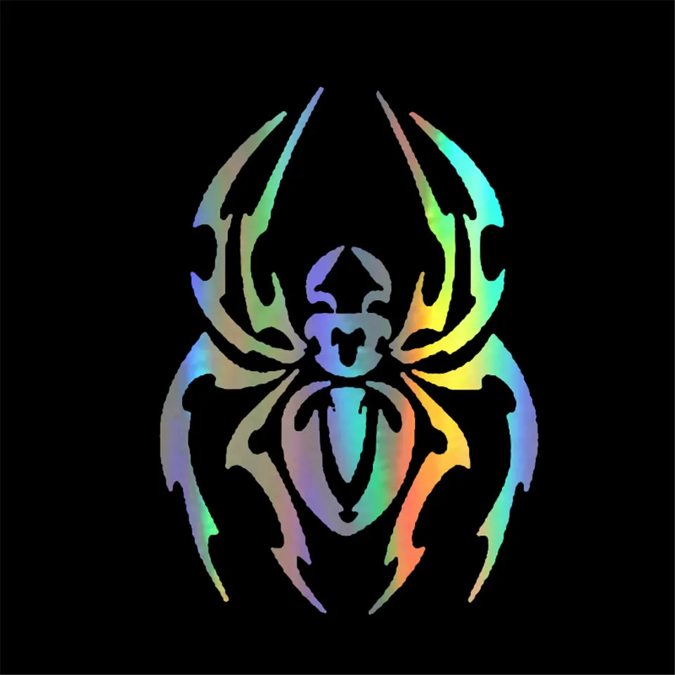 Tribal Tarantula Spider Vinyl Decal Car Sticker Sticker On Car For Ford Audi BMW Toyota VW BlackSilverLaser 2.7CM17 (4)