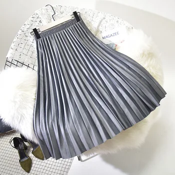 2019 Vintage Women Pleated Long Skirt Gold Velvet A-Line Stretch High Waist Skirts Spring Maxi Skirts Saia Faldas High Quality
2019 Vintage Women Pleated Long Skirt Gold Velvet A-Line Stretch High Waist Skirts Spring Maxi Skirts Saia Faldas High Quality