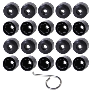 CITALL 1K0601173 17mm 20Pcs/Set Anti-theft Wheel Center Nut Covers Caps Lug Bolt Fit for VW Jetta Golf MK5 Passat B6 Touran Polo