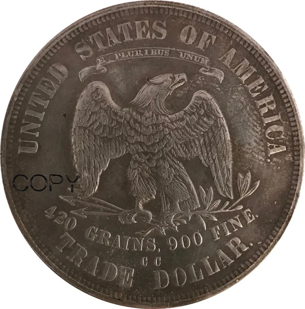 1875 cc United States 1 One Dollar Trade Dollar Cupronickel Plated Silver Copy Coins
1875 cc United States 1 One Dollar Trade Dollar Cupronickel Plated Silver Copy Coins