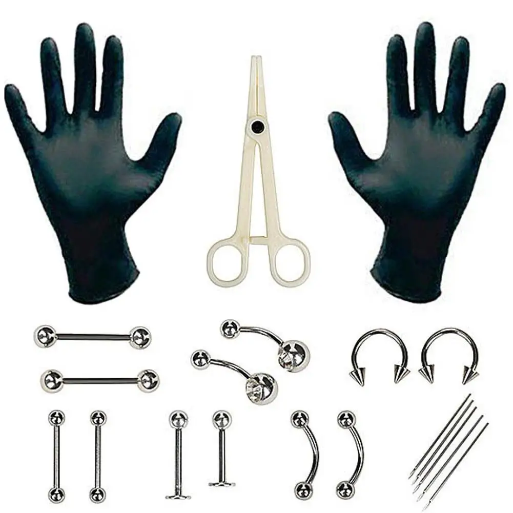 20Pcs/set Body Piercing Jewelry Needles Tool Kit Set Belly Tongue Eyebrow Nipple Lip Tattoo Set
20Pcs/set Body Piercing Jewelry Needles Tool Kit Set Belly Tongue Eyebrow Nipple Lip Tattoo Set