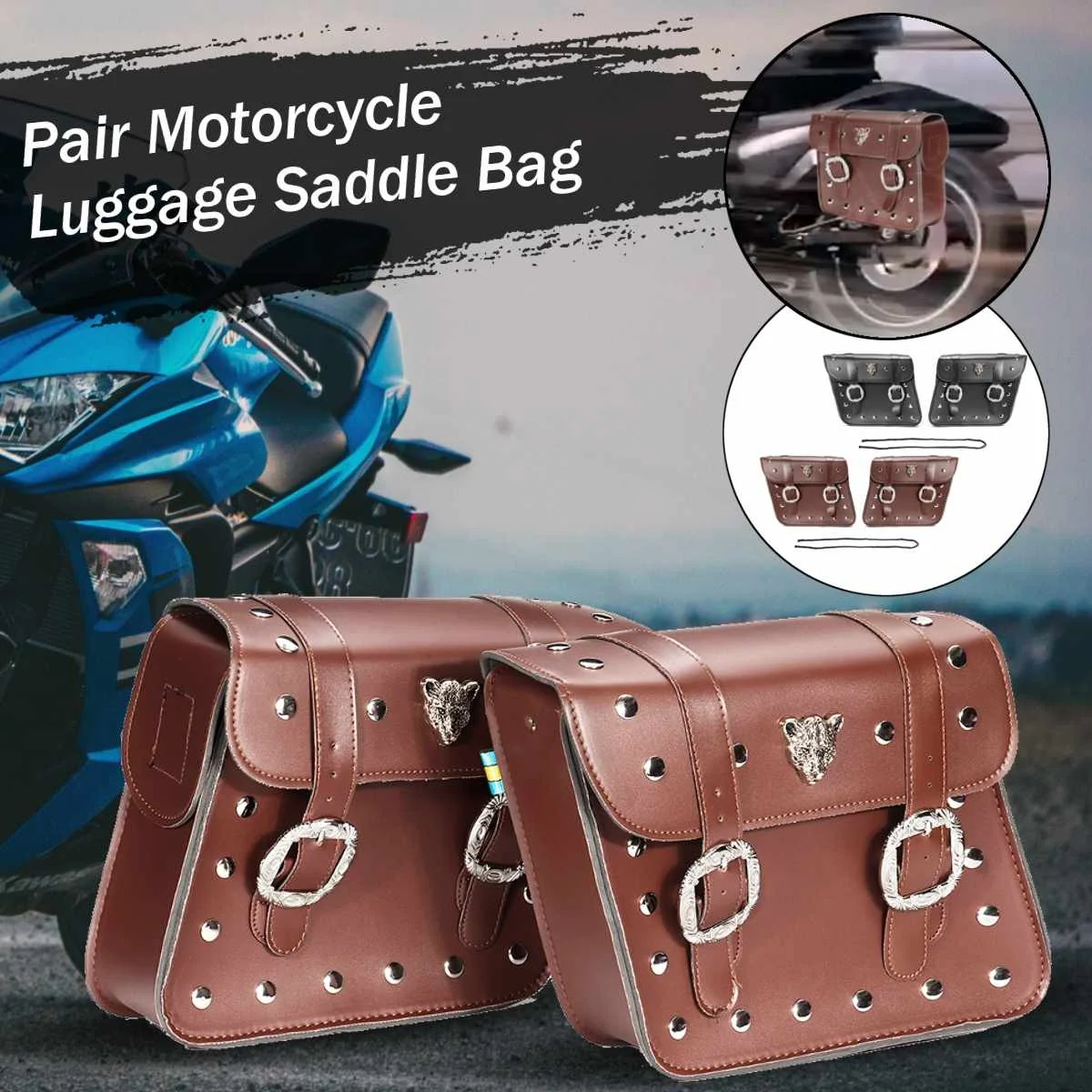 1 Pair Leopard Sign Black PU Leather Motorcycle Tool Bag Metal Pattern Luggage Side Saddle Bag Suitcase Box For KTM Accessories
1 Pair Leopard Sign Black PU Leather Motorcycle Tool Bag Metal Pattern Luggage Side Saddle Bag Suitcase Box For KTM Accessories