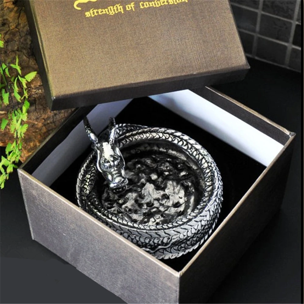 High Quality The Chinese Dragon Shape Titanium steel Ashtray Home Office Desk Decoration
High Quality The Chinese Dragon Shape Titanium steel Ashtray Home Office Desk Decoration