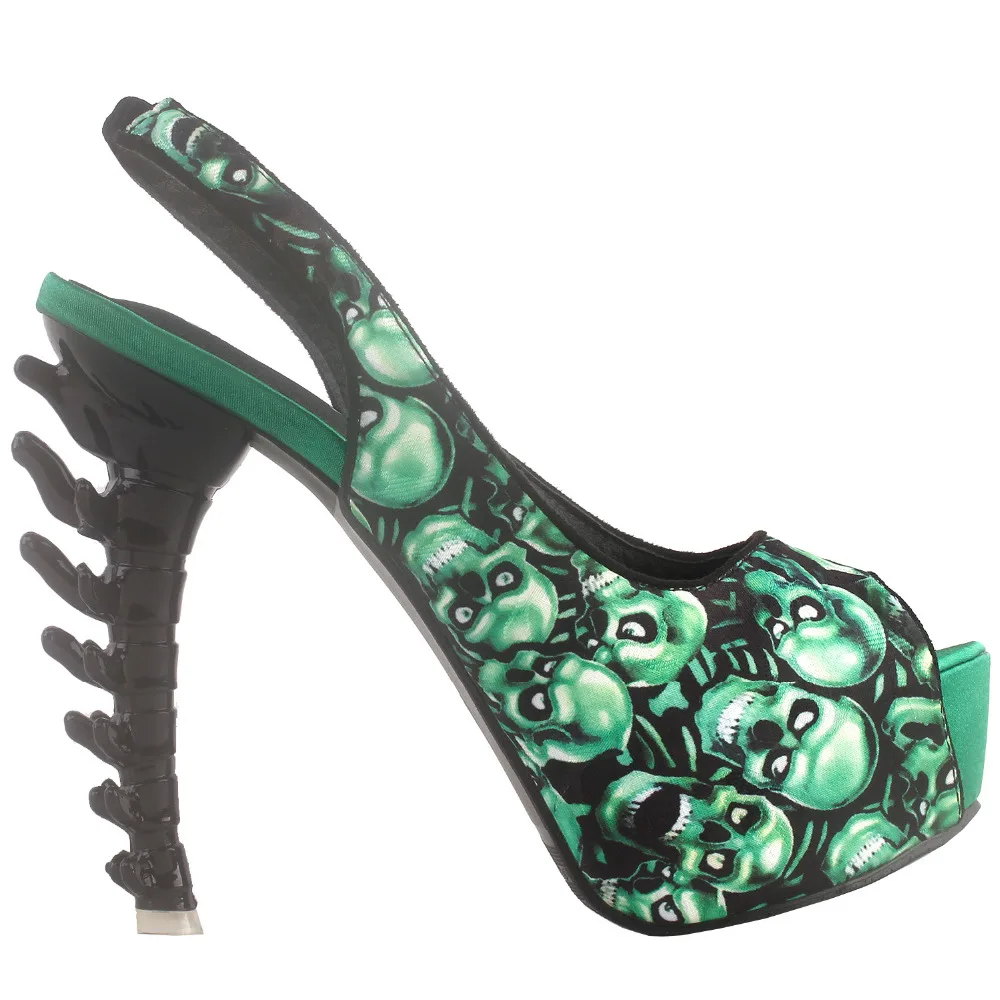 LF80675 SHOW STORY Punk Peeptoe Two Tone Skull Sling Back Platform Bone Heel Pumps
LF80675 SHOW STORY Punk Peeptoe Two Tone Skull Sling Back Platform Bone Heel Pumps