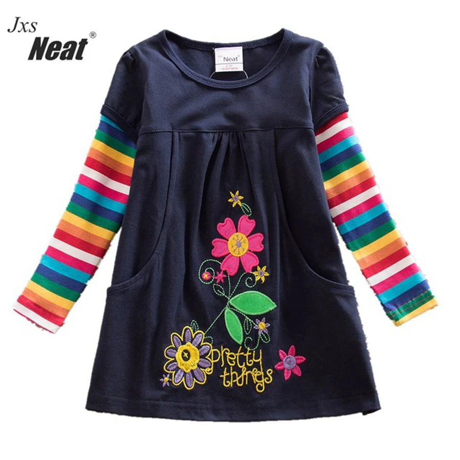 Girls-Long-Sleeve-Dress-2017-Brand-Flower-Embroidered-Pocket-Dresses-For-Girls-Dress-Up-Sweet-A