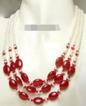 zj 00020 3 Rows Real White Pearl Red Jade 18KWGP Clasp Pendant Necklace
zj 00020 3 Rows Real White Pearl Red Jade 18KWGP Clasp Pendant Necklace