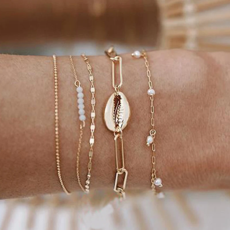 KOMi Bohemian 5 Pcs/ Set Big Shell Bracelet Bangle Women Accessories Punk Summer Seashell Rope Chain Adjustable Bracelet A10412
KOMi Bohemian 5 Pcs/ Set Big Shell Bracelet Bangle Women Accessories Punk Summer Seashell Rope Chain Adjustable Bracelet A10412