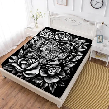 Boho 3D Sugar Skull Bed Sheet Black Rose Print Fitted Sheet Valentine's Day Couples Bedding Tribal Bedclothes Home Decor
Boho 3D Sugar Skull Bed Sheet Black Rose Print Fitted Sheet Valentine's Day Couples Bedding Tribal Bedclothes Home Decor