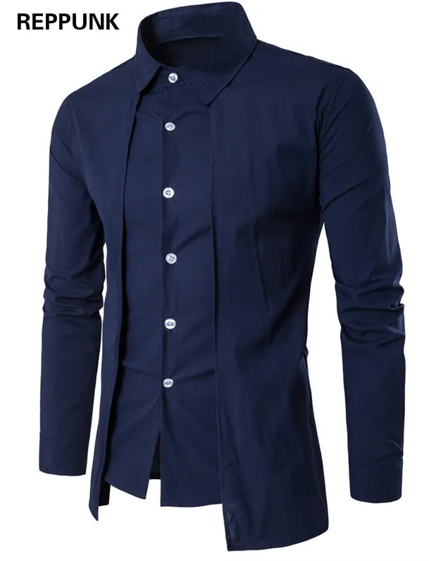 REPPUNK 2018 hot sale Men's Fake Two Personality Fashion Leisure Long Sleeved Shirts male quality comfortable cotton top clothes
REPPUNK 2018 hot sale Men's Fake Two Personality Fashion Leisure Long Sleeved Shirts male quality comfortable cotton top clothes