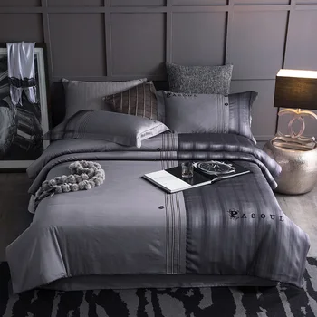 Grey Brown color stripe modern Bedding sets queen king size Bed sheet set Cotton Satin Pillowcase Duvet cover set Bedlinen
Grey Brown color stripe modern Bedding sets queen king size Bed sheet set Cotton Satin Pillowcase Duvet cover set Bedlinen