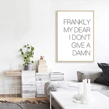 Frankly My Dear Quote Scandinavia Canvas Painting Minimalist Black White Poster Wall Art Picture for Kids Living Room Home Decor
Frankly My Dear Quote Scandinavia Canvas Painting Minimalist Black White Poster Wall Art Picture for Kids Living Room Home Decor