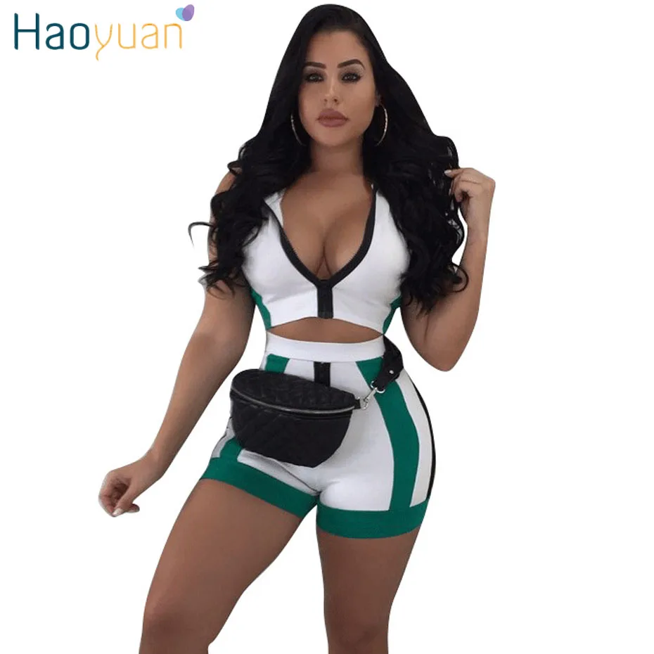 HAOYUAN Casual 2 Piece Set Women Hooded Zip Crop Tops+Shorts Suits White Summer Outfits Sexy Two Piece Matching Sets Tracksuit
HAOYUAN Casual 2 Piece Set Women Hooded Zip Crop Tops+Shorts Suits White Summer Outfits Sexy Two Piece Matching Sets Tracksuit