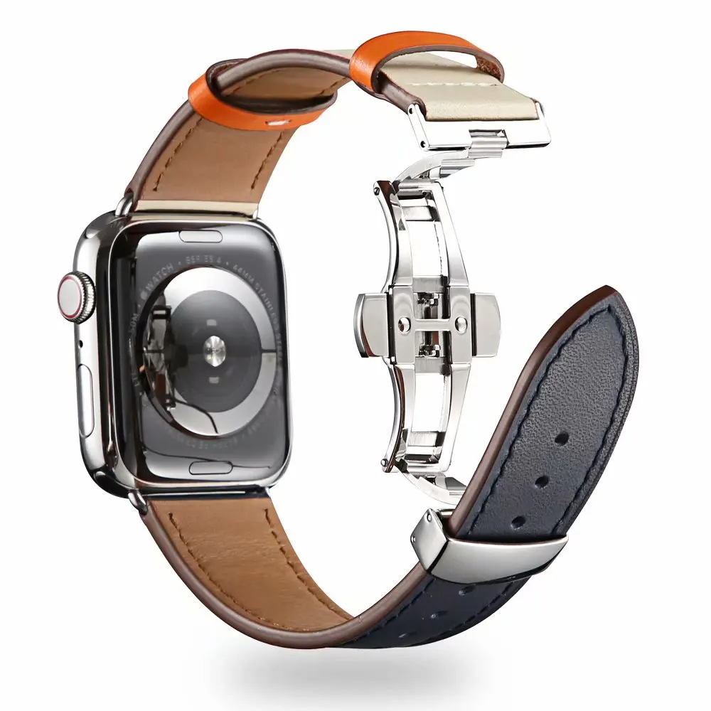 Фото Кожаный ремешок для часов iWatch Apple Watch 4/2/1 38 мм 40 42 44 браслет на - купить