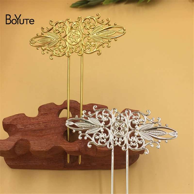 BoYuTe 5Pcs Metal 87*35MM Filigree Flower Kanzashi Silver Gold Hair Stick Women Diy Hair Jewelry Accesories
BoYuTe 5Pcs Metal 87*35MM Filigree Flower Kanzashi Silver Gold Hair Stick Women Diy Hair Jewelry Accesories