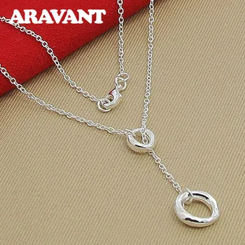 New Arrival Silver 925 Double Round Circle Long Necklaces Chain For Women Wedding Silver Jewelry
New Arrival Silver 925 Double Round Circle Long Necklaces Chain For Women Wedding Silver Jewelry