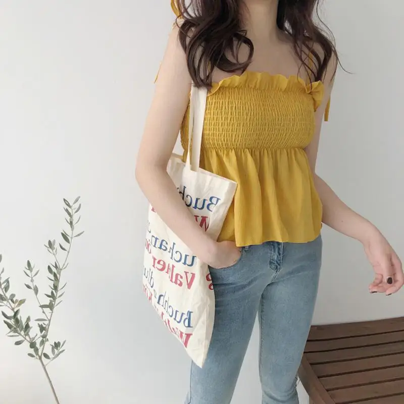 Fashion Summer Top Women Camis Tops Cute Solid Color Pressed Pleat Sling Tops Women Clothes Sweet Top
Fashion Summer Top Women Camis Tops Cute Solid Color Pressed Pleat Sling Tops Women Clothes Sweet Top