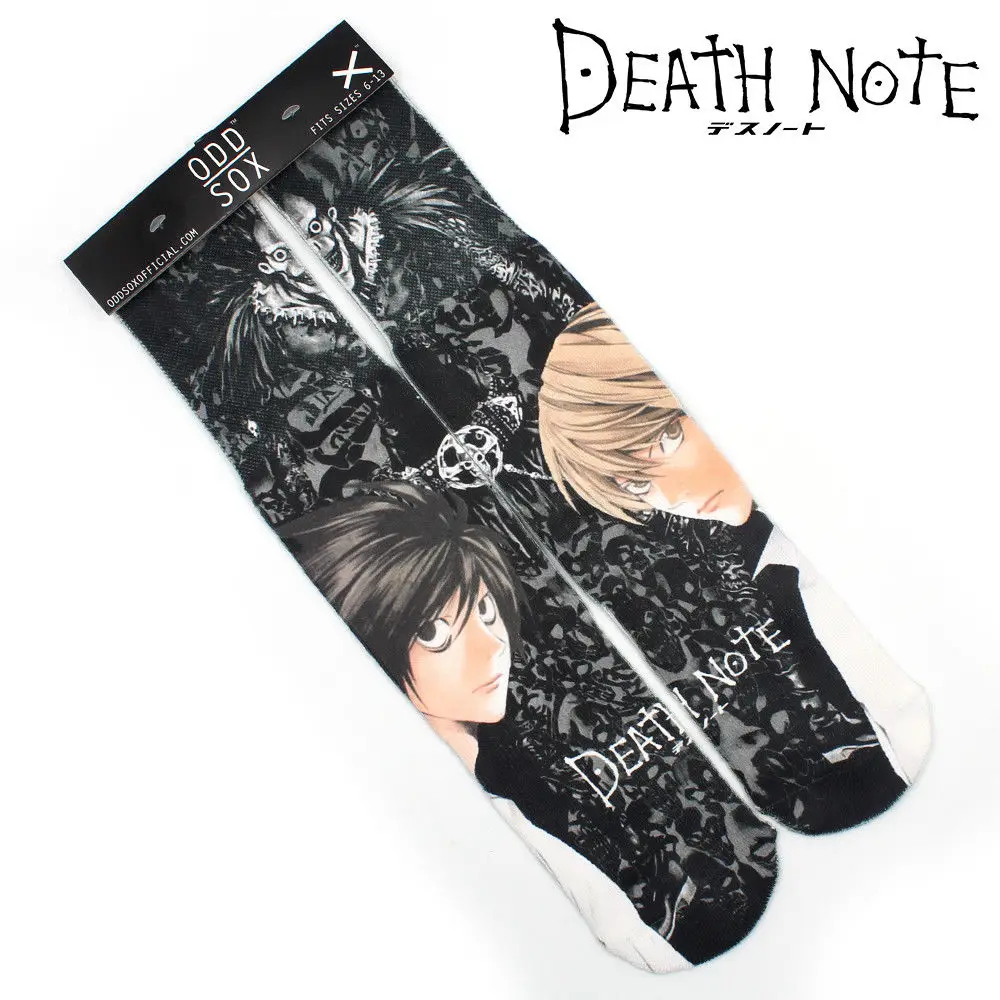 OHCOMICS/популярные хлопковые носки с рисунком аниме L. Lawliet Kira Cool Black 4*16 "цветные