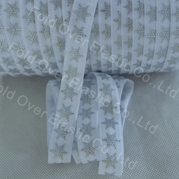 4 colors 5/8 Christmas elastic FOE, custom design foe, snowflake silver foil folding elastic 100 yards per lot
4 colors 5/8 Christmas elastic FOE, custom design foe, snowflake silver foil folding elastic 100 yards per lot